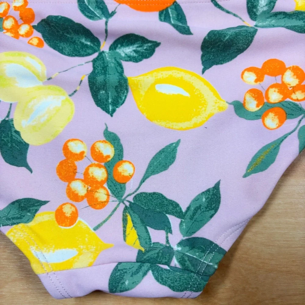 Oshkosh Pink Yellow & Orange Lemon Ruffle Tankini Top & Bottoms Swim Set 14